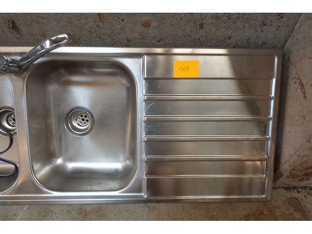 Dubbele afwasbak inox 1,21 x 0,50m - afbeelding 4 van  4