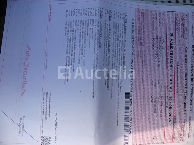 Dubbele cabinewagen met driewegbed renault mascott 160 (2006-148,619 km) (ref:010607-006) - afbeelding 4 van  23