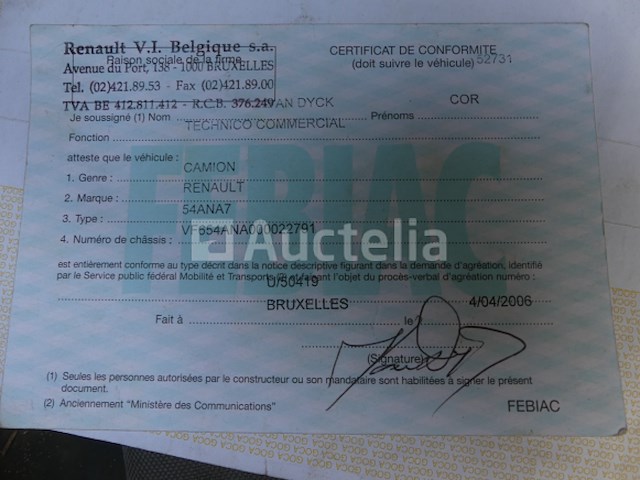 Dubbele cabinewagen met driewegbed renault mascott 160 (2006-148,619 km) (ref:010607-006) - afbeelding 9 van  23