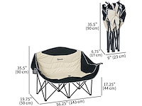 Dubbele campingstoel met bekerhouder en draagtas, 250 kg - afbeelding 2 van  3