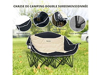 Dubbele campingstoel met bekerhouder en draagtas, 250 kg - afbeelding 3 van  3