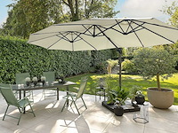 Dubbele cantilever parasol green lounge xxl - 460 x 270 cm - cream - afbeelding 1 van  10