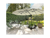 Dubbele cantilever parasol green lounge xxl - 460 x 270 cm - cream - afbeelding 3 van  10