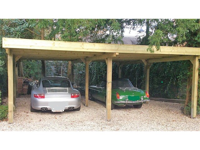 Dubbele carport 750x600x270 cm, vrijstaand - afbeelding 1 van  3