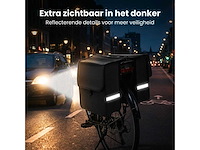 Dubbele fietstas - fietstassen voor bagagedrager - 28 liter - waterdicht - reflecterende details - zwart - afbeelding 3 van  11