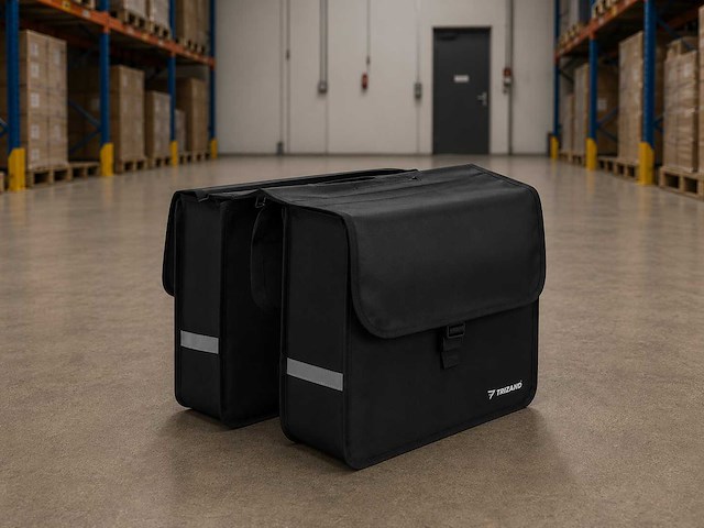 Dubbele fietstas - fietstassen voor bagagedrager - 28 liter - waterdicht - reflecterende details - zwart - afbeelding 4 van  11