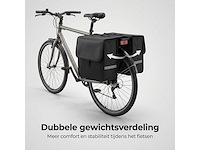 Dubbele fietstas - fietstassen voor bagagedrager - 28 liter - waterdicht - reflecterende details - zwart - afbeelding 5 van  11