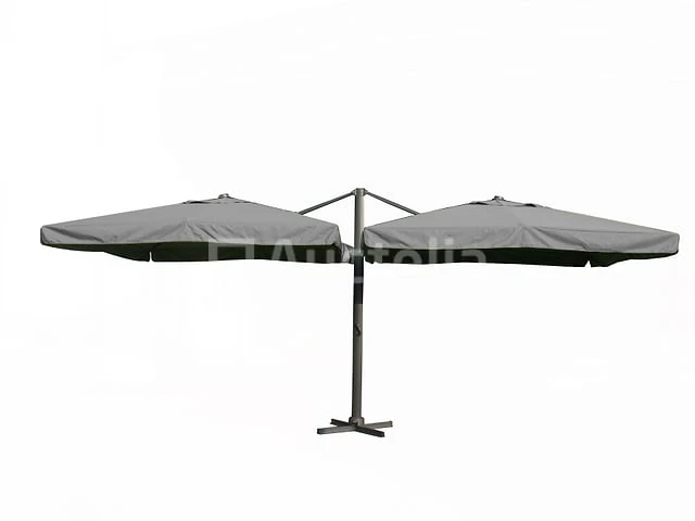 Dubbele hangende parasol donkergrijs (2 * 300x300cm) - afbeelding 1 van  3