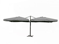 Dubbele hangende parasol donkergrijs (2 * 300x300cm) - afbeelding 3 van  3