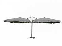 Dubbele hangende parasol donkergrijs (2 * 300x400cm) - afbeelding 3 van  3