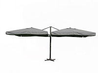 Dubbele hangende parasol donkergrijs (2 * 300x400cm) - afbeelding 1 van  3