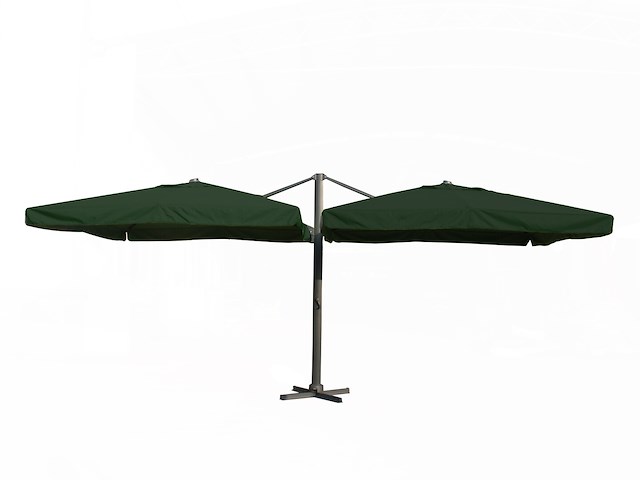Dubbele hangende parasol donkergroen (2 * 300x300cm) - afbeelding 1 van  3