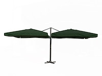 Dubbele hangende parasol donkergroen (2 * 300x300cm) - afbeelding 1 van  3