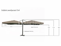 Dubbele hangende parasol donkergroen (2 * 300x400cm) - afbeelding 3 van  3