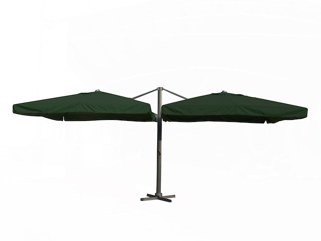 Dubbele hangende parasol donkergroen (2 * 300x400cm) - afbeelding 1 van  3