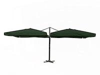 Dubbele hangende parasol donkergroen (2 * 300x400cm) - afbeelding 1 van  3