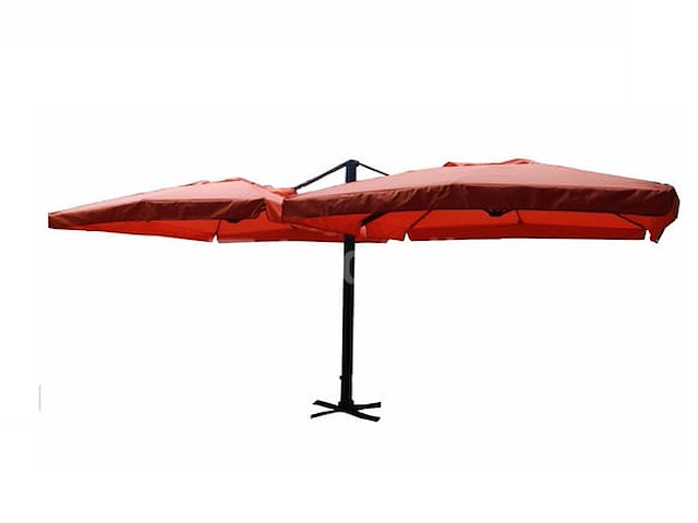 Dubbele hangende parasol oranje (2 * 300x300cm) - afbeelding 2 van  3