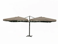 Dubbele hangende parasol taupe / sandy (2 * 300x300cm) - afbeelding 3 van  3
