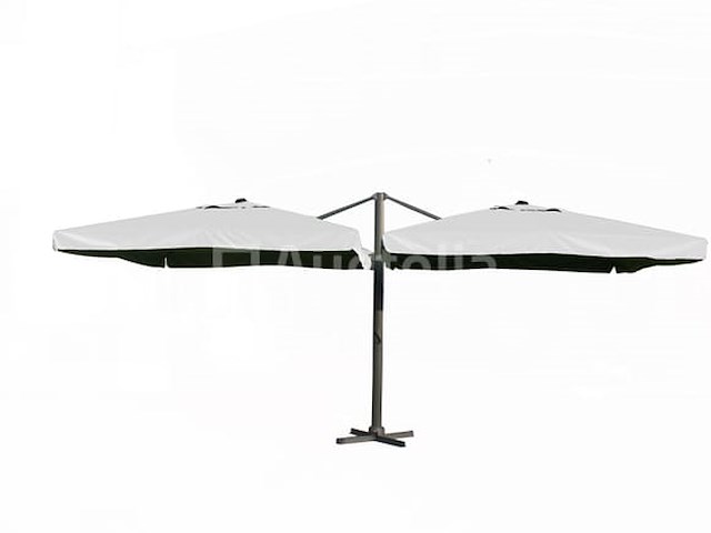 Dubbele hangende parasol wit (2 * 300x300cm) - afbeelding 2 van  3