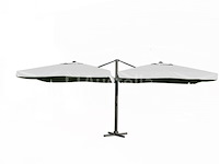 Dubbele hangende parasol wit (2 * 300x300cm) - afbeelding 2 van  3