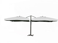 Dubbele hangende parasol wit (2 * 300x300cm) - afbeelding 1 van  3