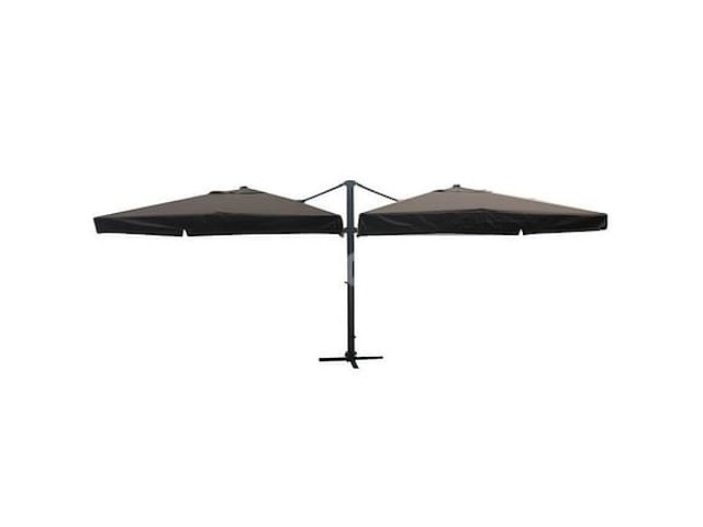 Dubbele hangende parasol zwart (2 * 300x300cm) - afbeelding 1 van  1