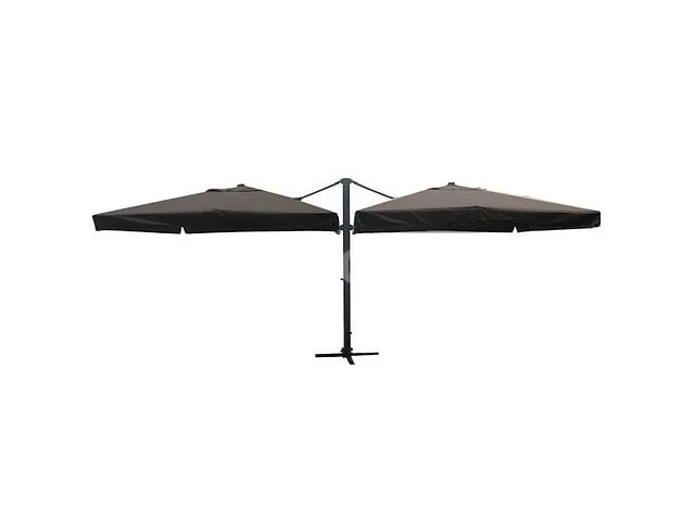 Dubbele hangende parasol zwart (2 * 300x400cm) - afbeelding 2 van  3