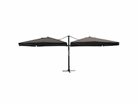 Dubbele hangende parasol zwart (2 * 300x400cm) - afbeelding 2 van  3
