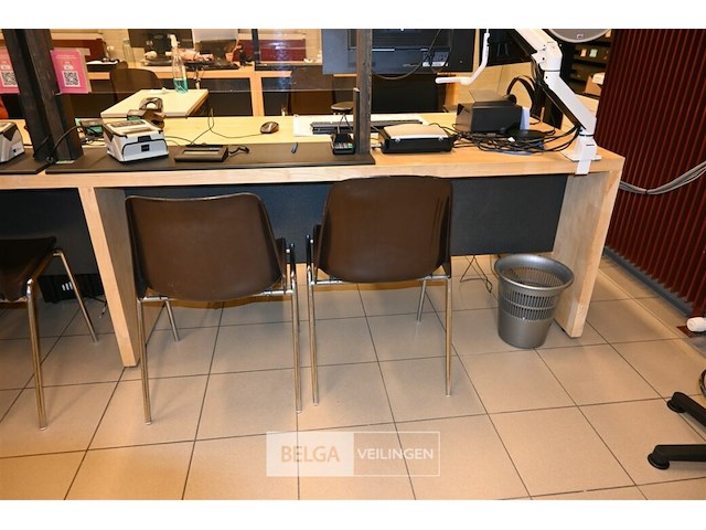 Dubbele houten bureau - afbeelding 2 van  6