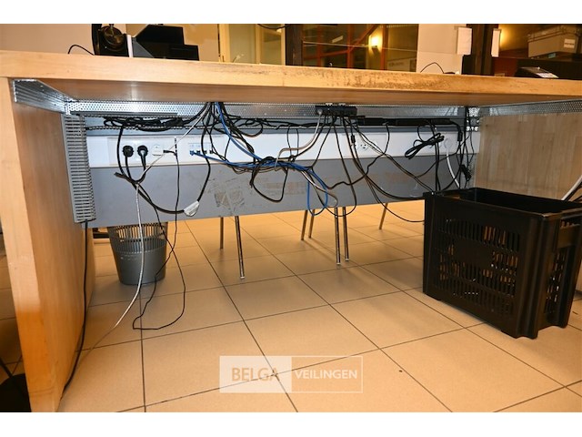 Dubbele houten bureau - afbeelding 5 van  6