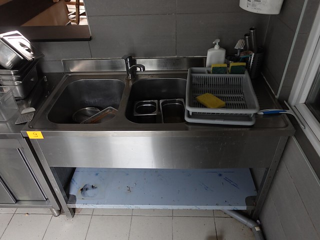 Dubbele inox spoelbak - afbeelding 2 van  2