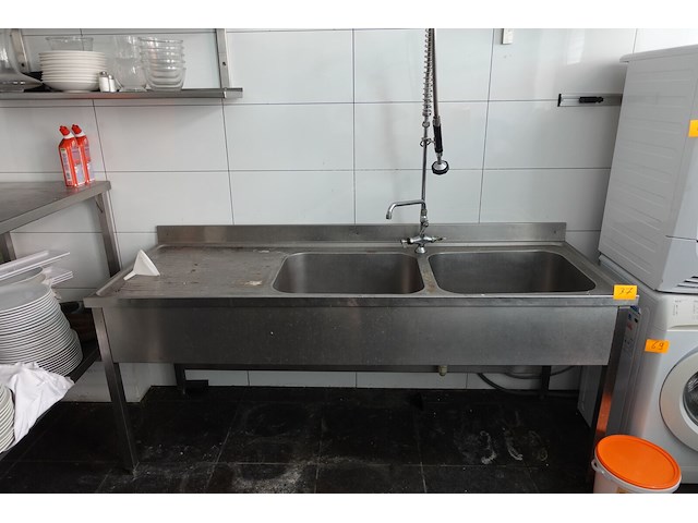 Dubbele inox spoelbak - afbeelding 1 van  4