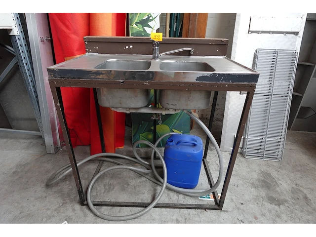 Dubbele inox spoelbak - afbeelding 1 van  5