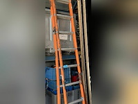 Dubbele ladder ijzer + alu treden - afbeelding 1 van  2