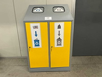 Dubbele metalen sorteervuilbak - afbeelding 1 van  4