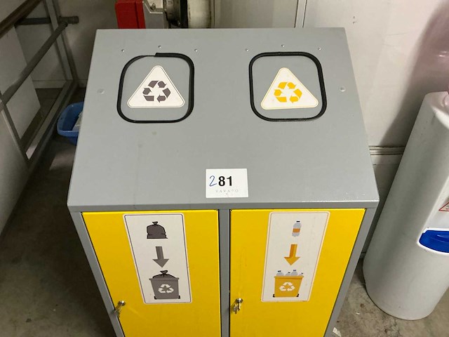 Dubbele metalen sorteervuilbak - afbeelding 2 van  4