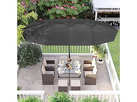 Dubbele parasol - 460 x 270 cm - antraciet - afbeelding 1 van  8