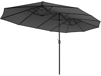 Dubbele parasol - 460 x 270 cm - antraciet - afbeelding 2 van  8