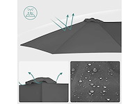 Dubbele parasol - 460 x 270 cm - antraciet - afbeelding 5 van  8