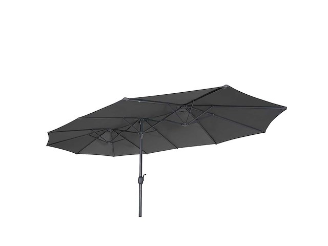 Dubbele parasol met krukas en ventilatie, bescherming 80+ - crème - afbeelding 2 van  4