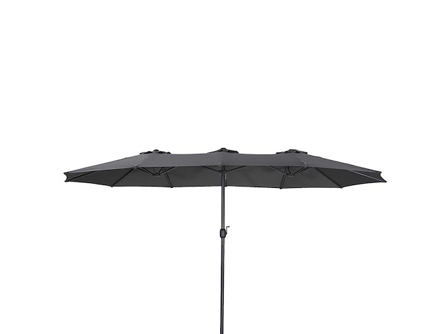 Dubbele parasol met krukas en ventilatie, uv80+ bescherming - anthraciet - 270 x 450cm - afbeelding 1 van  7