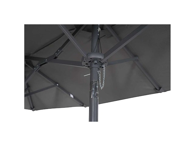 Dubbele parasol met krukas en ventilatie, uv80+ bescherming - anthraciet - 270 x 450cm - afbeelding 3 van  7