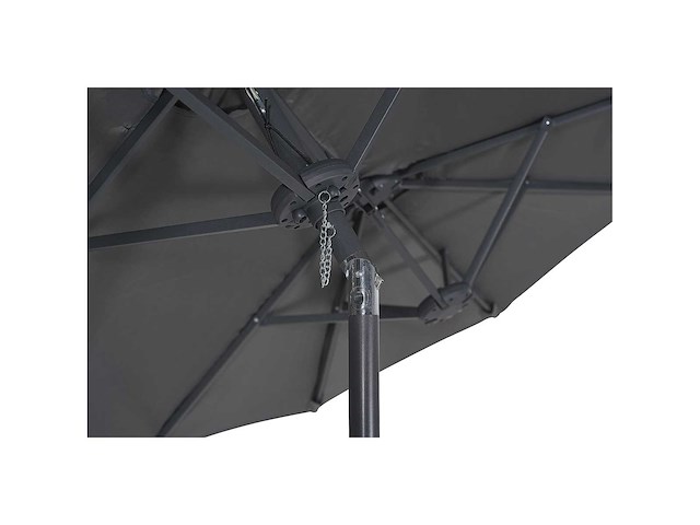 Dubbele parasol met krukas en ventilatie, uv80+ bescherming - anthraciet - 270 x 450cm - afbeelding 4 van  7