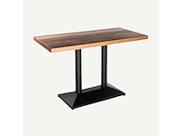 Dubbele poot voor rechthoekige tafel - zwarte mettalische structuur (alleen poot) - afbeelding 1 van  3