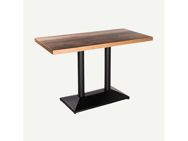 Dubbele poot voor rechthoekige tafel - zwarte mettalische structuur (alleen poot) - afbeelding 1 van  3