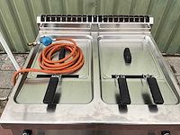 Dubbele professionele gasfriteuse – rvs – 2 × 15 l – mobiel - afbeelding 4 van  11