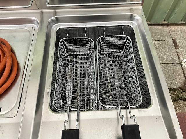 Dubbele professionele gasfriteuse – rvs – 2 × 15 l – mobiel - afbeelding 5 van  11