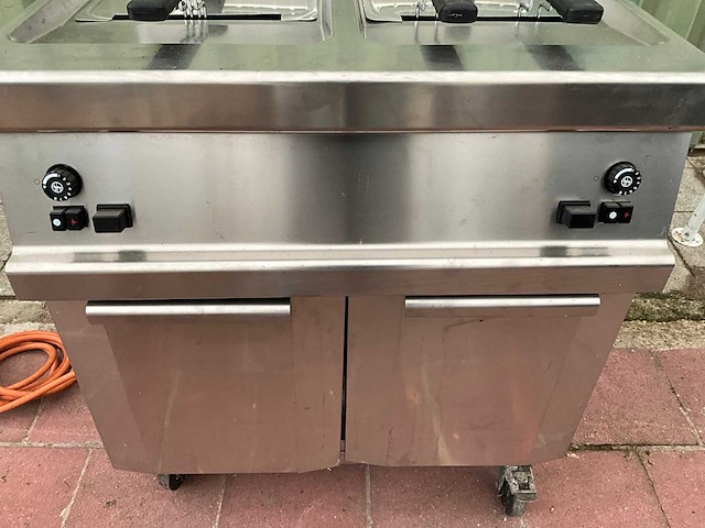 Dubbele professionele gasfriteuse – rvs – 2 × 15 l – mobiel - afbeelding 7 van  11