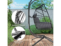 Dubbele roten hangstoel met standaard - afbeelding 6 van  7