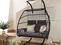 Dubbele roten hangstoel met standaard - afbeelding 1 van  7